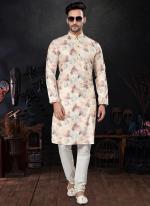 Pure Silk Light Yellow Festival Wear Mirror Work Readymade Kurta Pajama